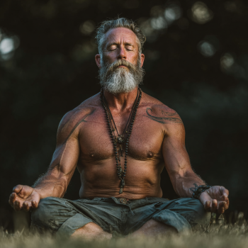 Възрастна жена практикува йога